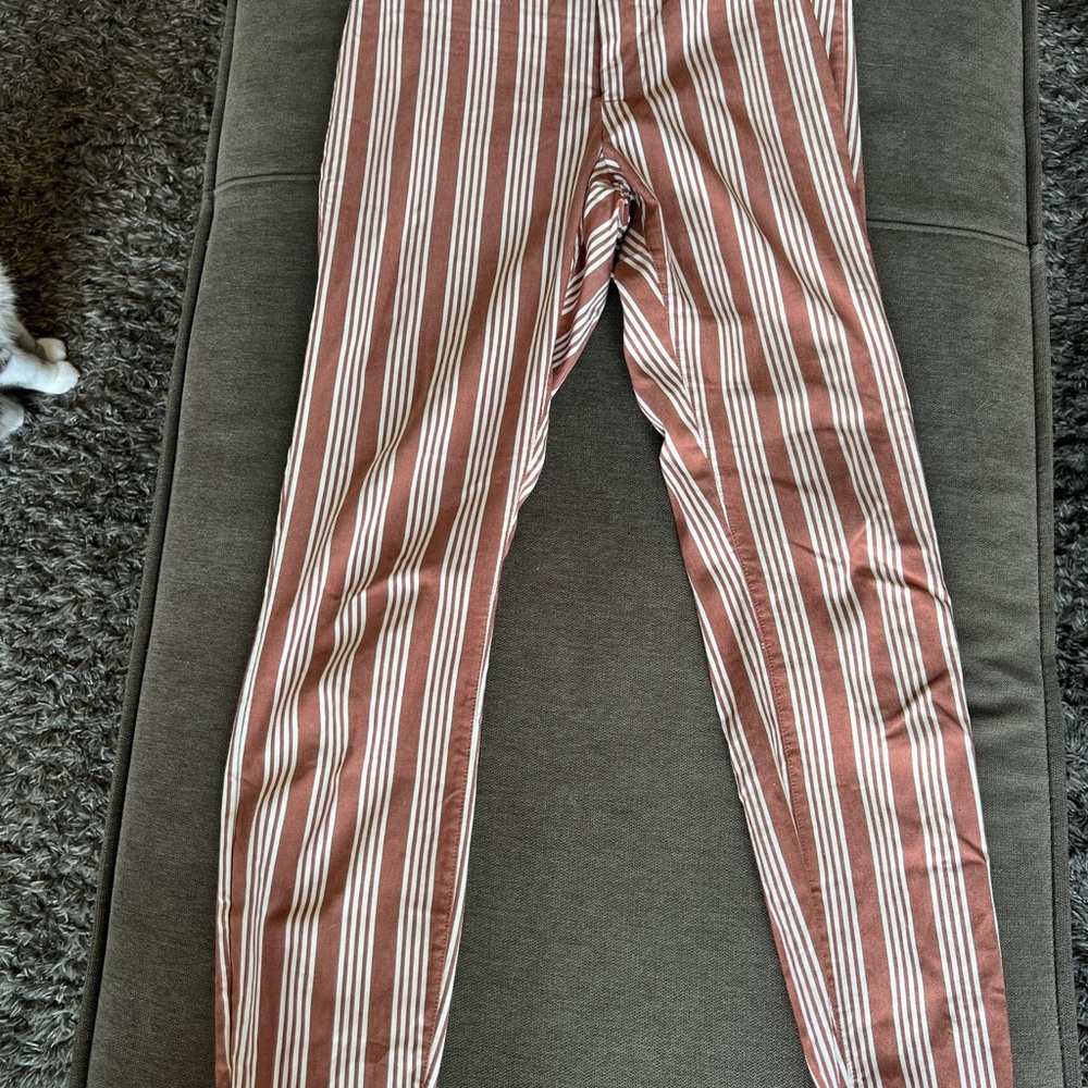 La Hearts Striped Capris - Pink and White